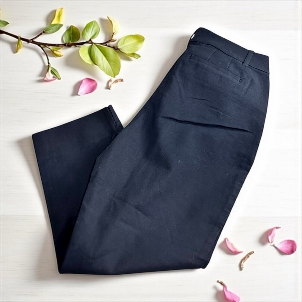 LOFT Julie The Riviera Black Pant Sz 10 Petite Straight Leg 22" Inseam Career